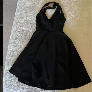 Lulu black strappy skater dress